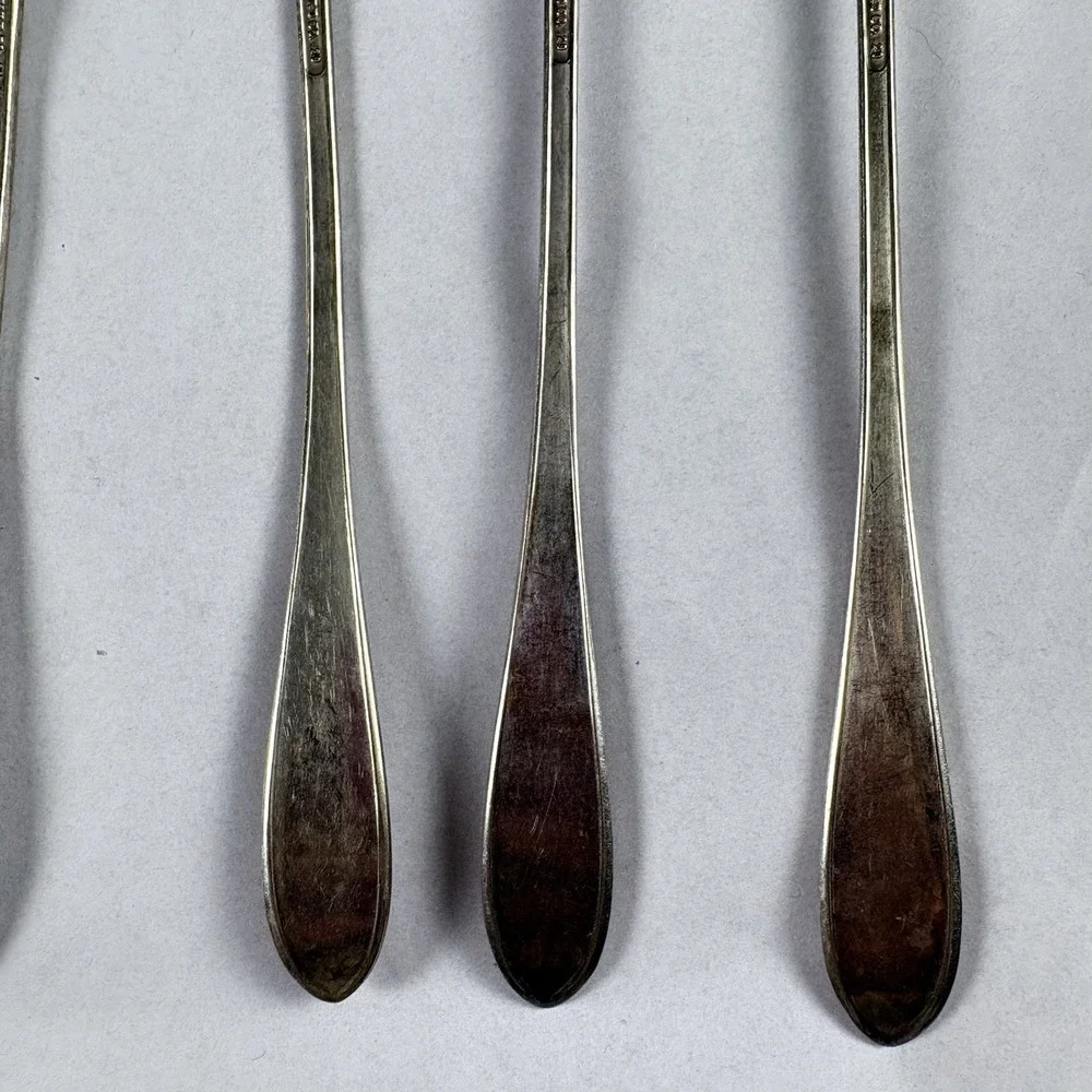 Vintage Wallingford Co No 29 Silverplate Teaspoons Set of 6 Monogram S 1900-1920